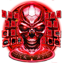 Download Neon Tech Red Skull Keyboard Theme Install Latest APK downloader