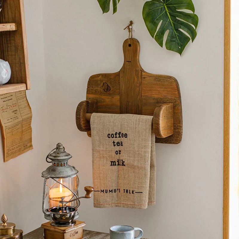 Title 6, Natural old wood paper roll kitchen tissue hold...