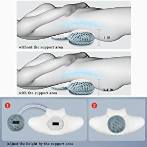 Lumbar Pillow Sleeping Adjustable Height 3D Lower Back Support