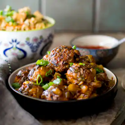 Veg Fried Rice + Veg Manhchurian Gravy Bowl