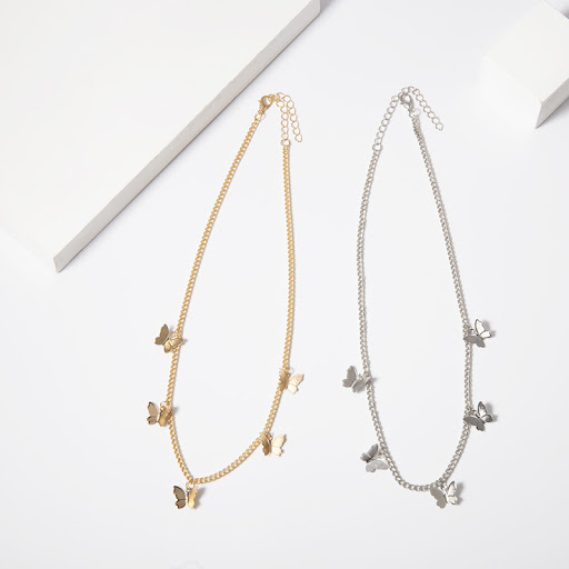 Title 7, Butterfly pendant necklace