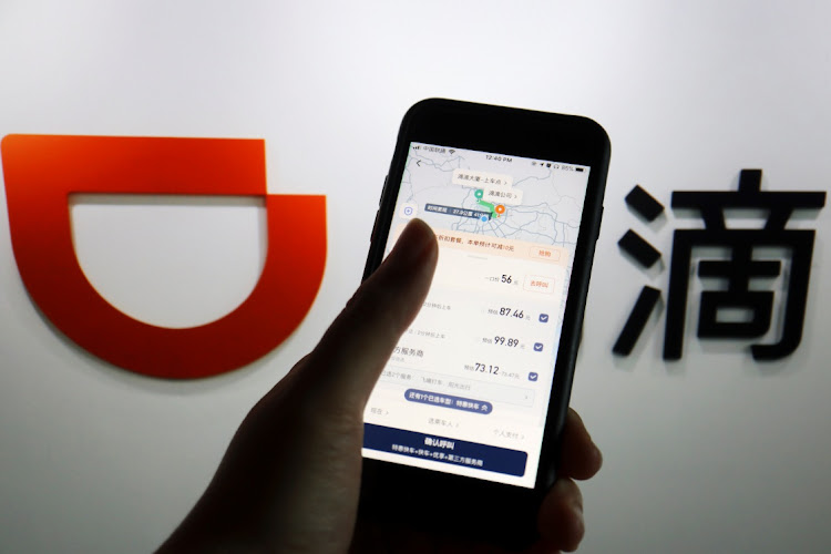 The app of Chinese ride-hailing giant Didi on a cellphone. Picture: REUTERS/FLORENCE LO