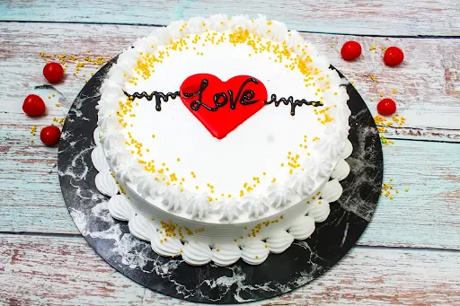 Vanilla Red Heart Cake