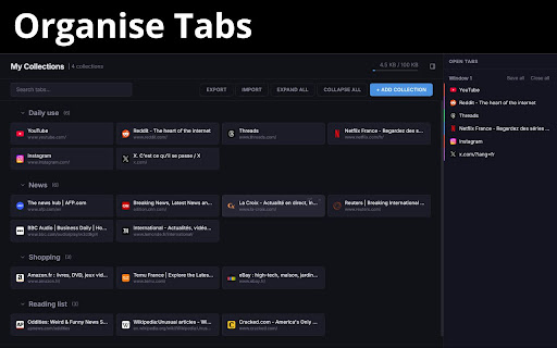 Free Tab Manager screenshot 1