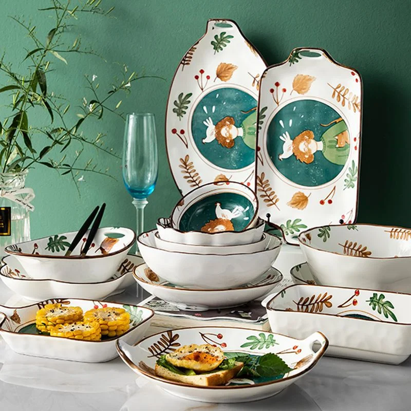 Ceramic Tableware Set Household Ceramic Bowl, Noodle and Dish Combination Everyday Use Elegant and Durable Perfect for F