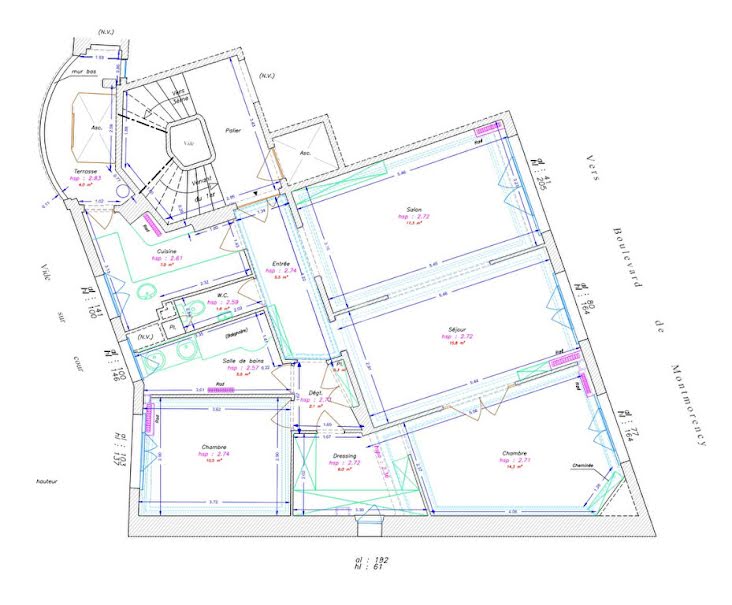 Vente appartement 4 pièces 87 m² à Paris 16ème (75016), 1 020 000 €