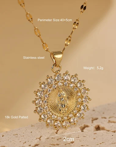 Maagd Maria ketting hanger met sleu - 1