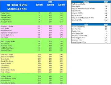 20Fourseven Ice Cream & Shakes menu 