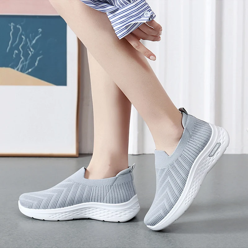 Title 10, Casual mesh schoenen voor dames, sok-slip-on fl...