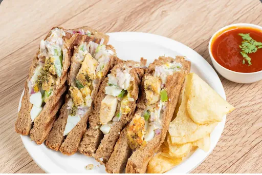 Chicken Egg Tikka Grilled Sandwich