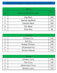 Srivari Mess Andhra Style menu 1