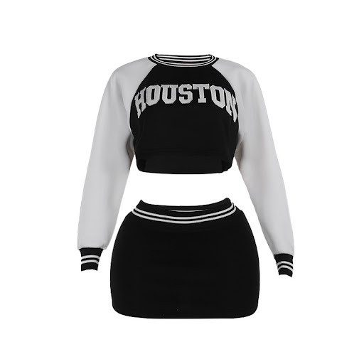 Title 11, Womens Casual Slim Baseball Sweater Skirt Outfit