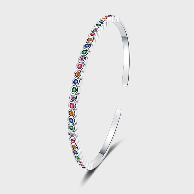 Bracelet Polyvalent Arc-en-ciel Design Niche Argent Sterling 925 Vintage Heavy Industry – Un Bijou Unique et Tendance pour Toutes les Occasions