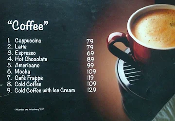 Chai Coffee Charcha menu 