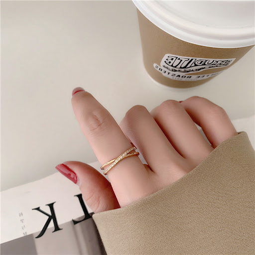 Title 8, Korean Style X-shaped Cross Micro Rhinestone Ro...
