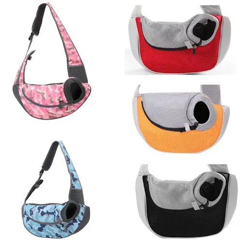 Pet Sling Puppy Dog Cat Sling Carrier Bag Hands Free With Adjustable Padded Strap Front Pouch Single Shoulder Bag Carryi