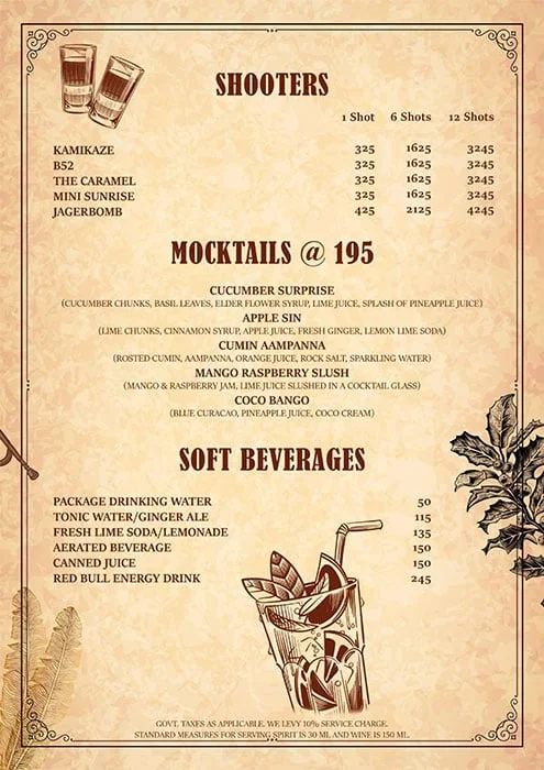 Distillery - Craft Beer & Cocktails menu 