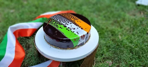 Eggless Choco Flag Cake