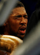 Anthony Joshua reacts during his fight against Oleksandr Usyk.