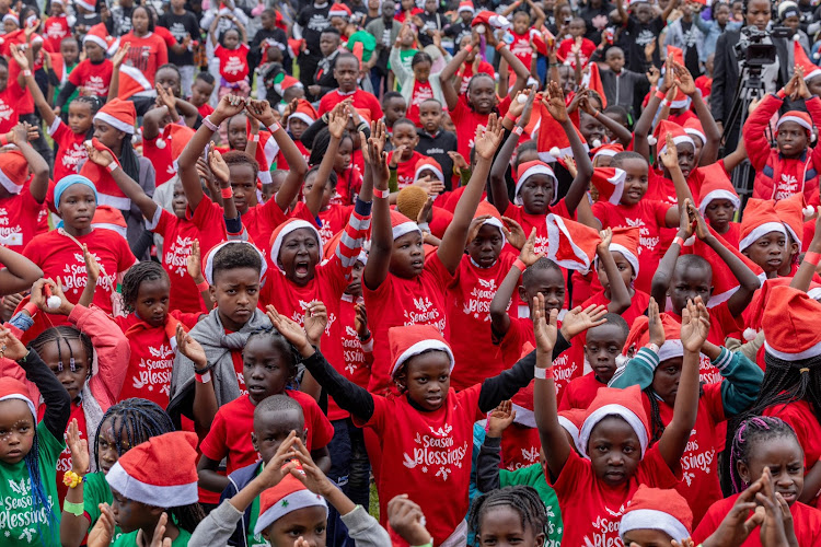 Children enjoying during a Christmas party at State House Nairobi on December 19, 2023.