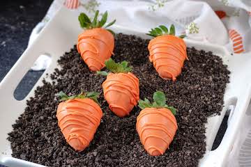 Candy Coated Strawberry Carrots - Baked Broiled and Basted