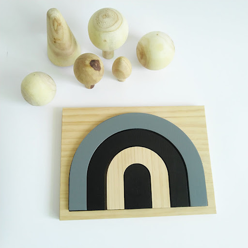 Title 5, Rainbow wooden blocks puzzle, a fun and educati...
