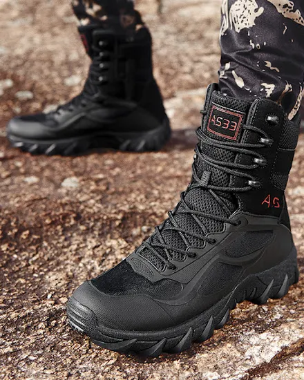 New Men High Quality Brand Military Leather Boots Special... - 2