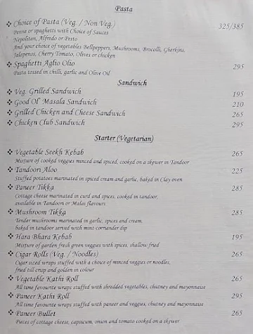 Vairo - A Heritage Rooftop Restaurant menu 