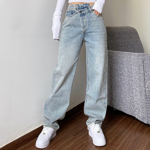 Title 5, Womens Jeans Loose High Waist Straight-leg Pan...