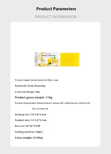 Title 1, Honey Lemon Oil Fiber Gentle Cleansing Soap for...
