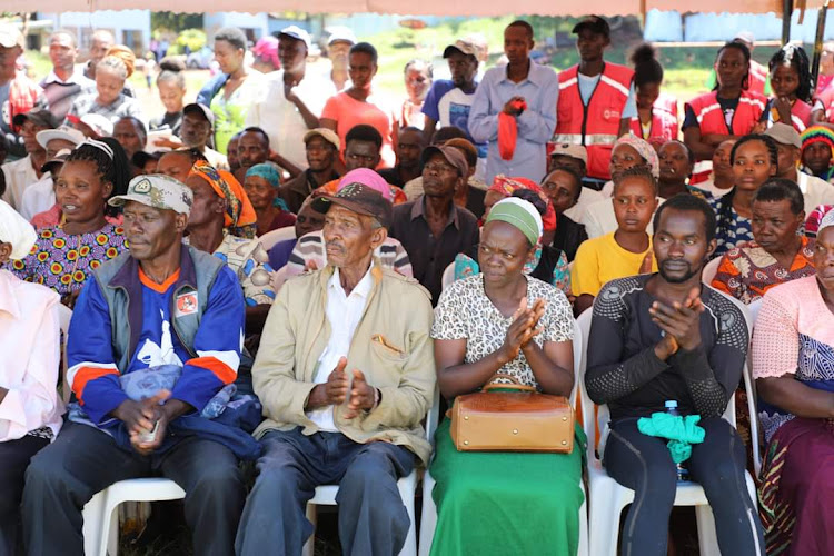 Floods and landslides victims at Ihura stadium.