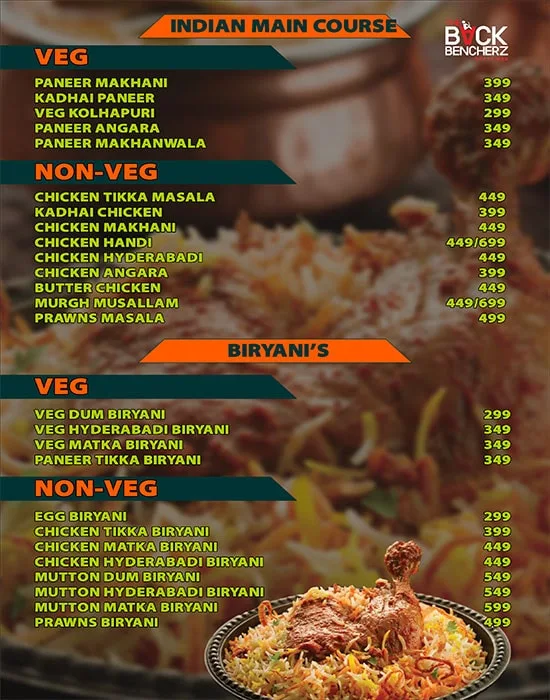 The Fusion Cuzine menu 