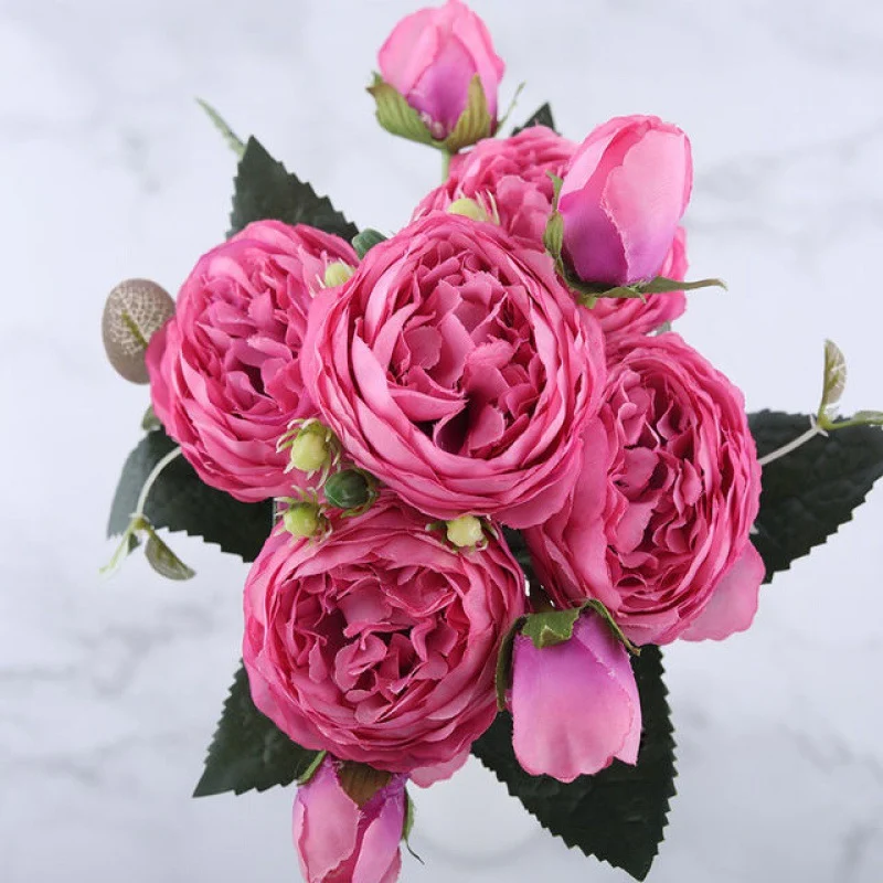 Ramo de Rosas Peonía Persa Feili Artificial Hermoso, para Decoración Duradera y Elegante, Perfecto para tu Hogar o Eventos Especiales