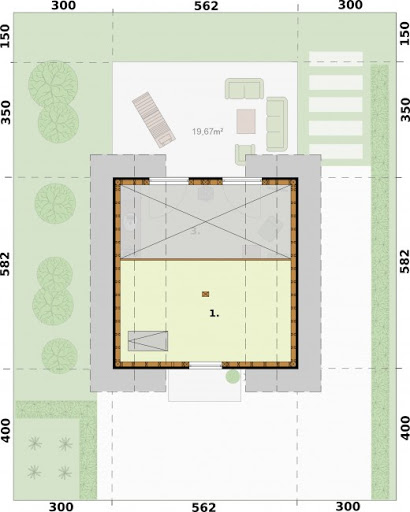 Lido 2 A Szkielet Drewniany Na Zgłoszenie Do 35 M2 - Rzut poddasza