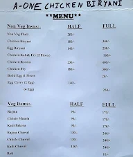 A One Chicken Biryani menu 1