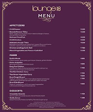 Lounge 18 menu 1