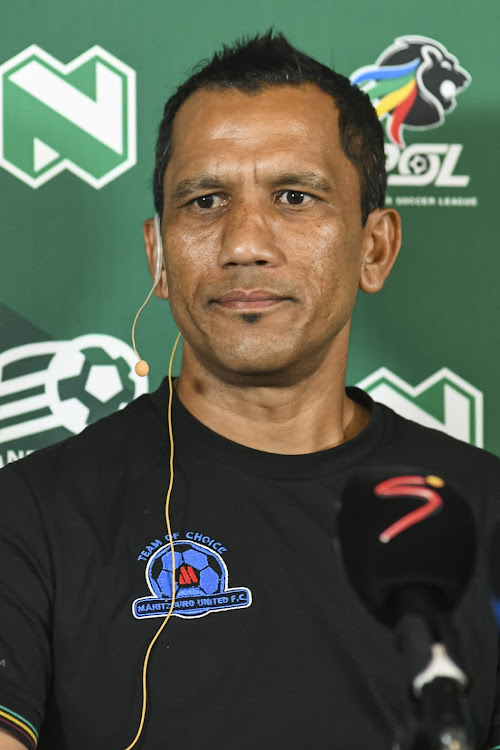Fadlu Davids, head coach of Maritzburg United during the Maritzburg United press conference at Park Square on February 07, 2023 in Umhlanga, South Africa.