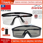 Kính Bảo Hộ Everest Ev105 (2 Màu Trắng/Đen) Kính Chống Bụi, Chống Tia Uv, Chống Trầy Xước, Đọng Sương, Bảo Vệ Mắt