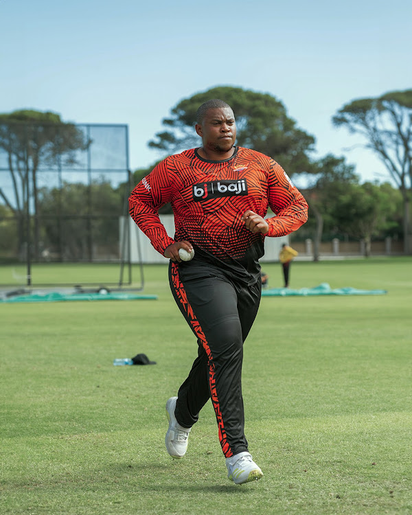 Sunrisers Eastern Cape seamer Sisanda Magala, seen here bowling in the nets in Gqeberha at the weekend, will miss the second season of the Betway SA20 due to injury