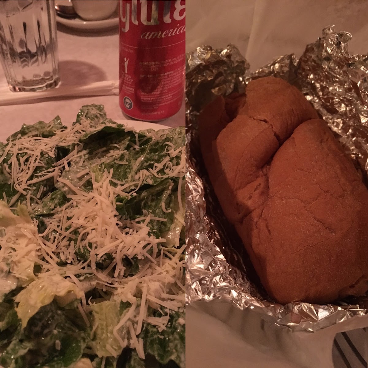 Salad and gf loaf of table bread