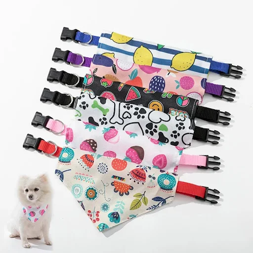 Adjustable Dog Bandanas Large Pet Scarf Pet Cotton Plaid Washable Bow Ties Collar Cat Dog Scarf Large Dog Accessories Ke