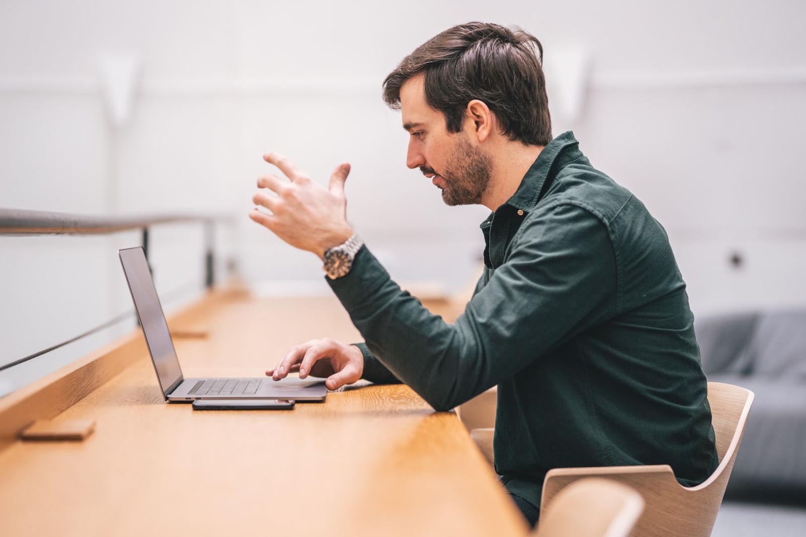 Person engaged in a video call