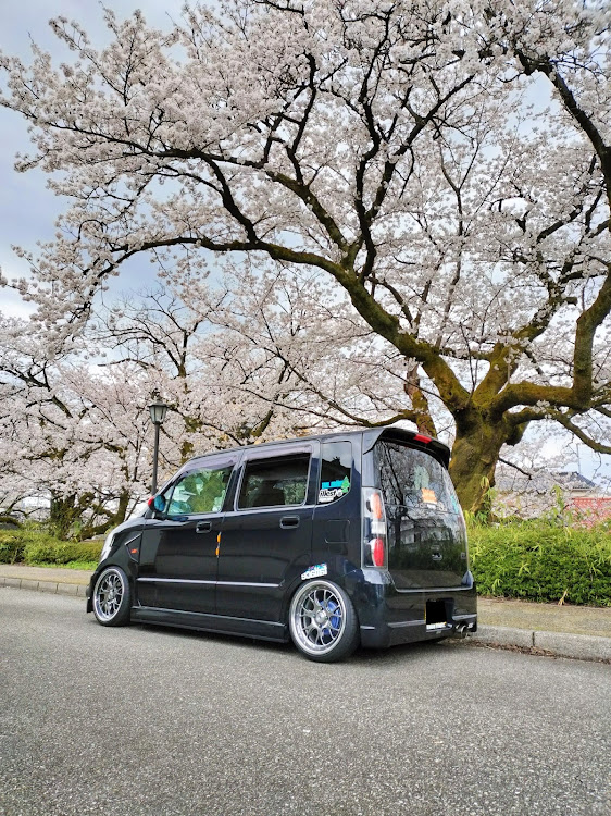 ワゴンRの富山県・桜シーズン開幕・サクラと愛車・桜と愛車・4月もよろしくお願い致します🌸に関するカスタム事例の投稿画像5枚目