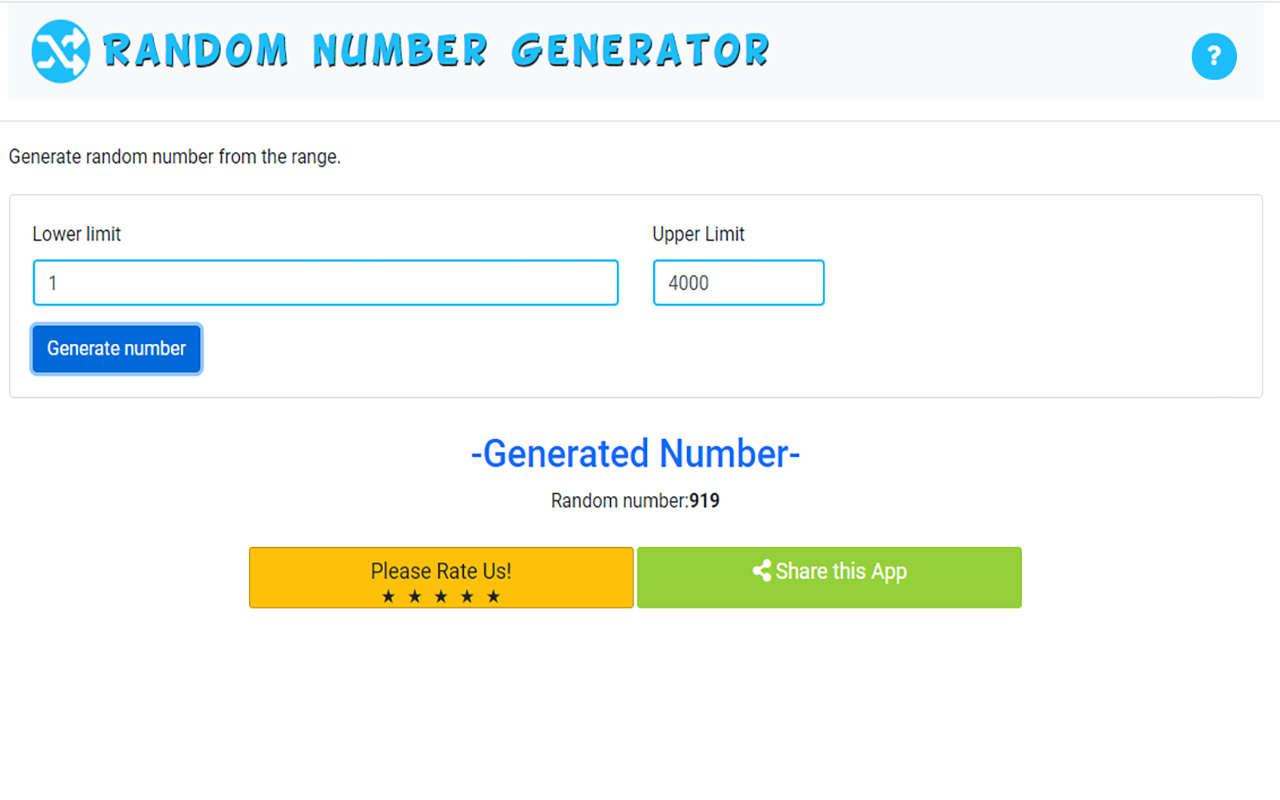 Random Number Generator Preview image 1