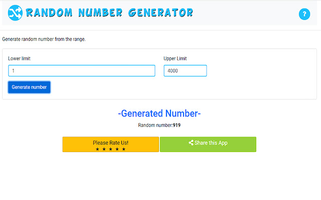 Random Number Generator chrome extension