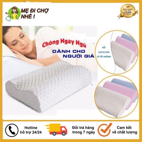 Gối Cao Su Non Zaza Cao Cấp, Gối Cao Su Massage Chông Ngáy Ngủ, Mềm Mại Cho Giấc Ngủ Êm Ái