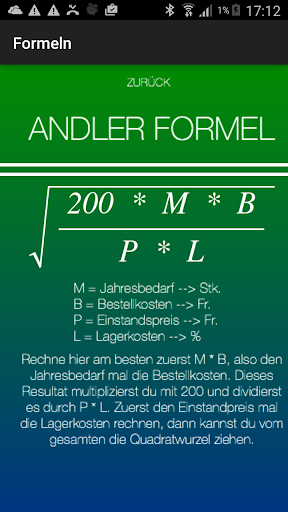 Logistik Formeln