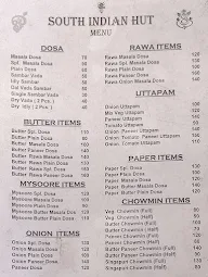 South Indian Hut menu 4