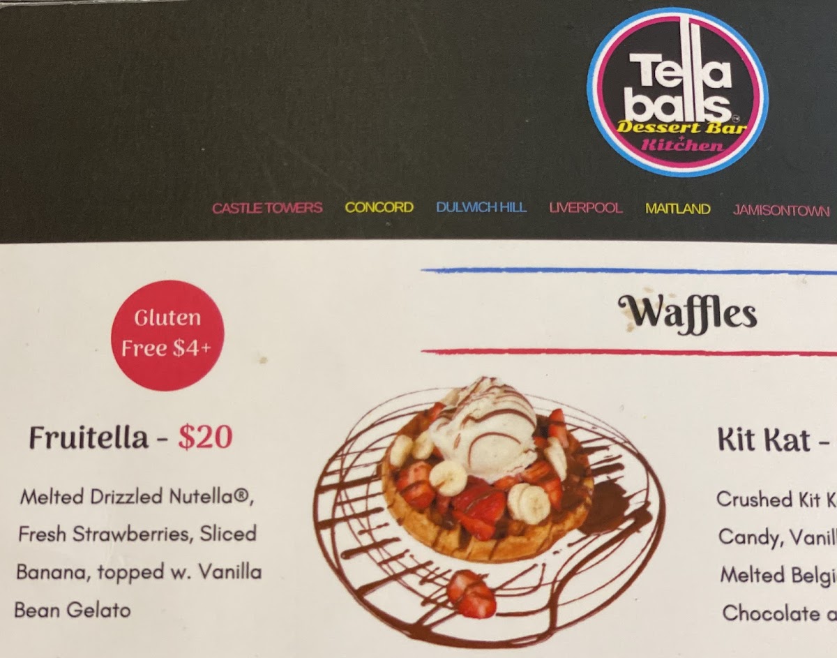 Tella Balls Castle Hill gluten-free menu