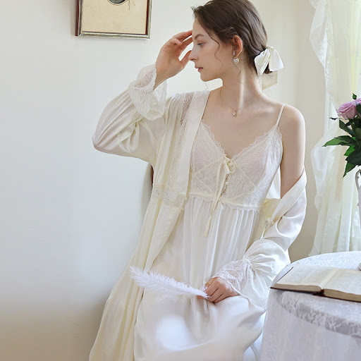 Title 2, Womens Fashion Simple Lace Nightgown Pajamas S...